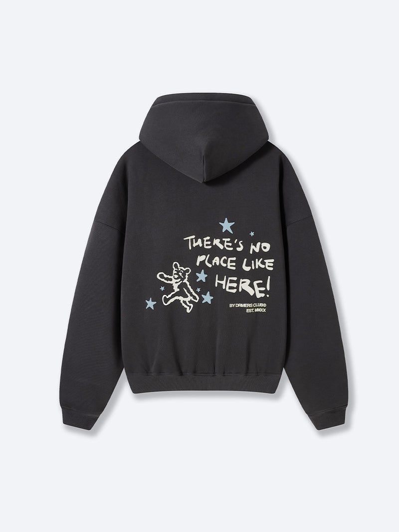 NO PLACE LIKE HERE HOODIE - FADED BLACK