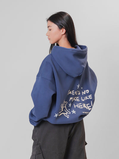 NO PLACE LIKE HERE HOODIE - NAVY BLUE