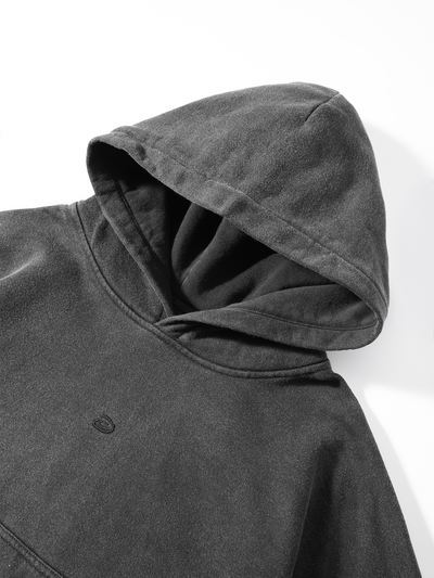 VINTAGE BOXY HOODIE - WASHED BLACK