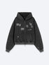 FALLING LETTERS ZIP UP - BLACK