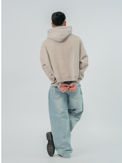 VINTAGE BOXY HOODIE - WASHED SAND