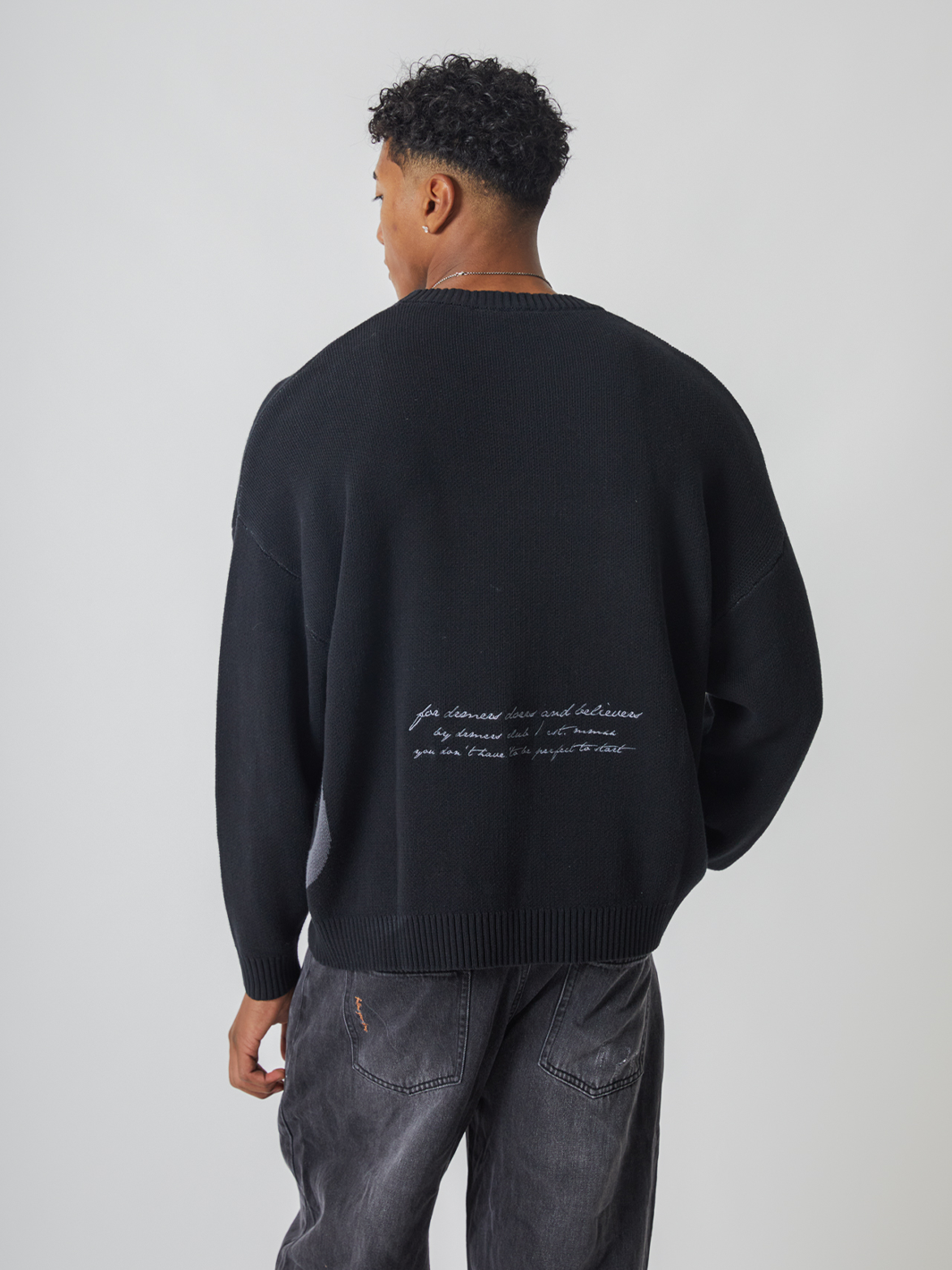 SMILEY LOGO KNIT - BLACK