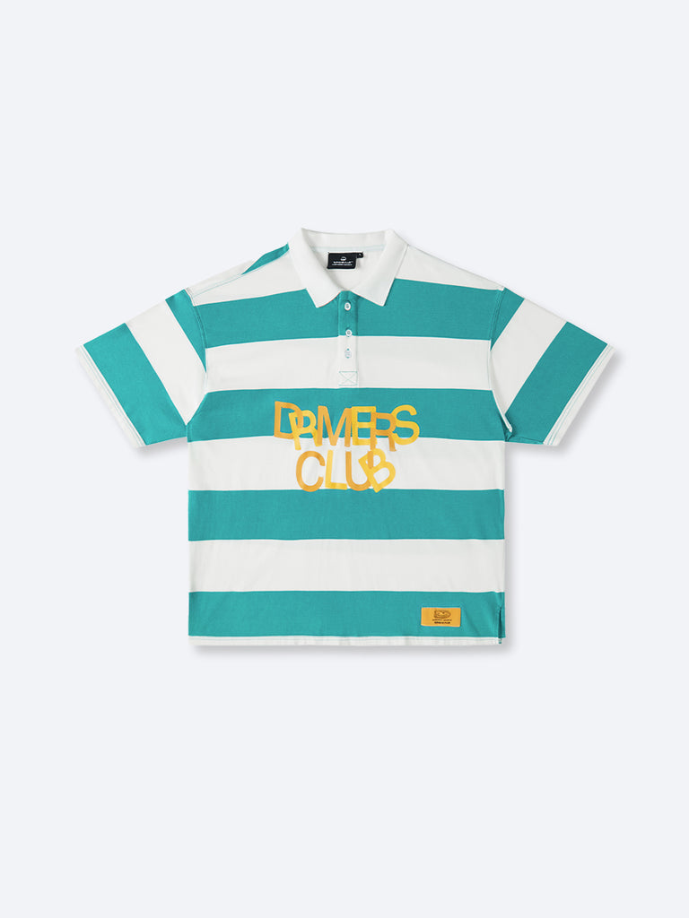 DRMERS CLUB ストライプポロシャツ STRIPED POLO TEE - TURQOUISE – DRMERS CLUB