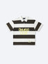 STRIPED POLO TEE - ESPRESSO