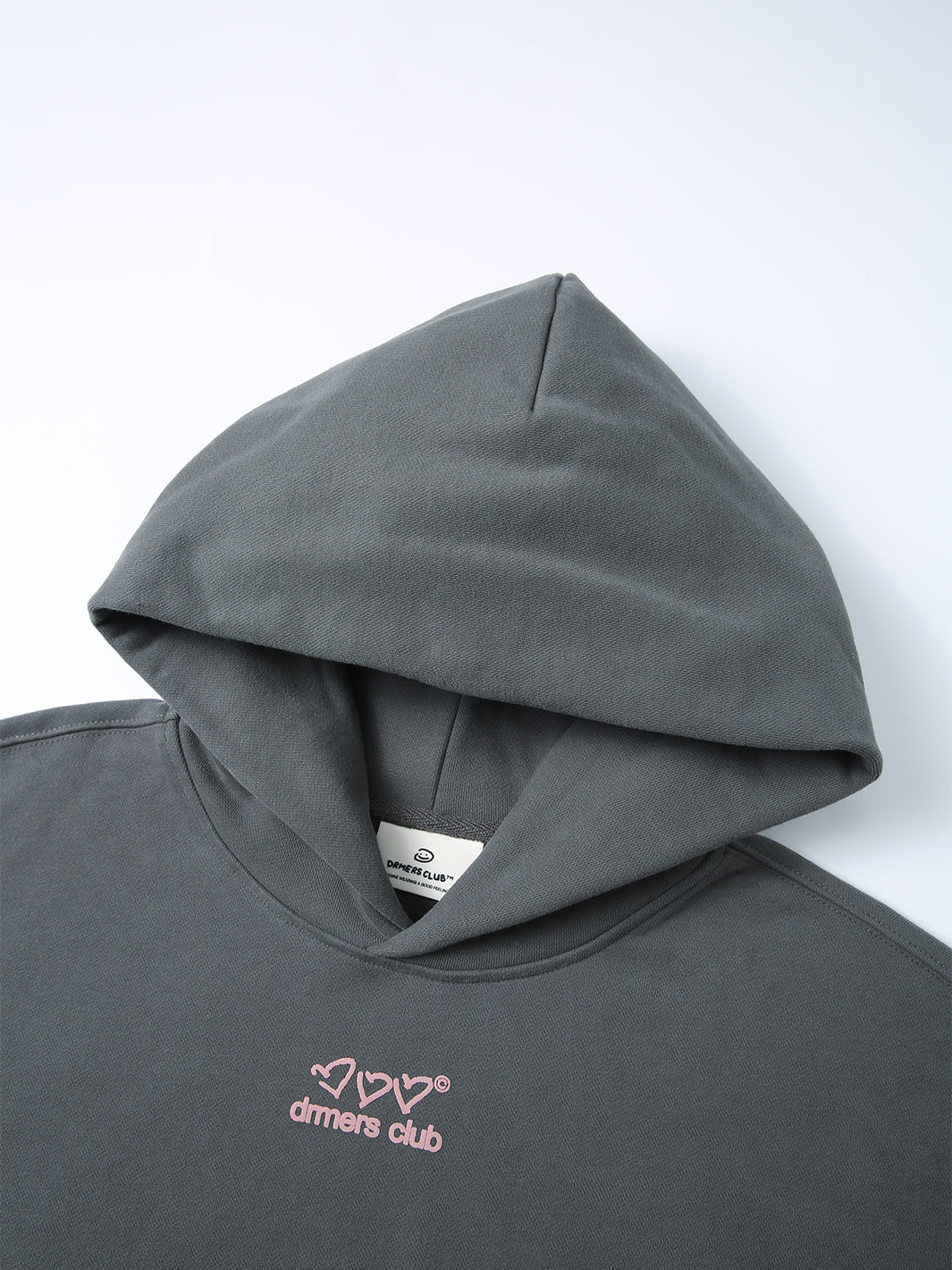 OPEN HEARTS BOXY HOODIE - CHARCOAL