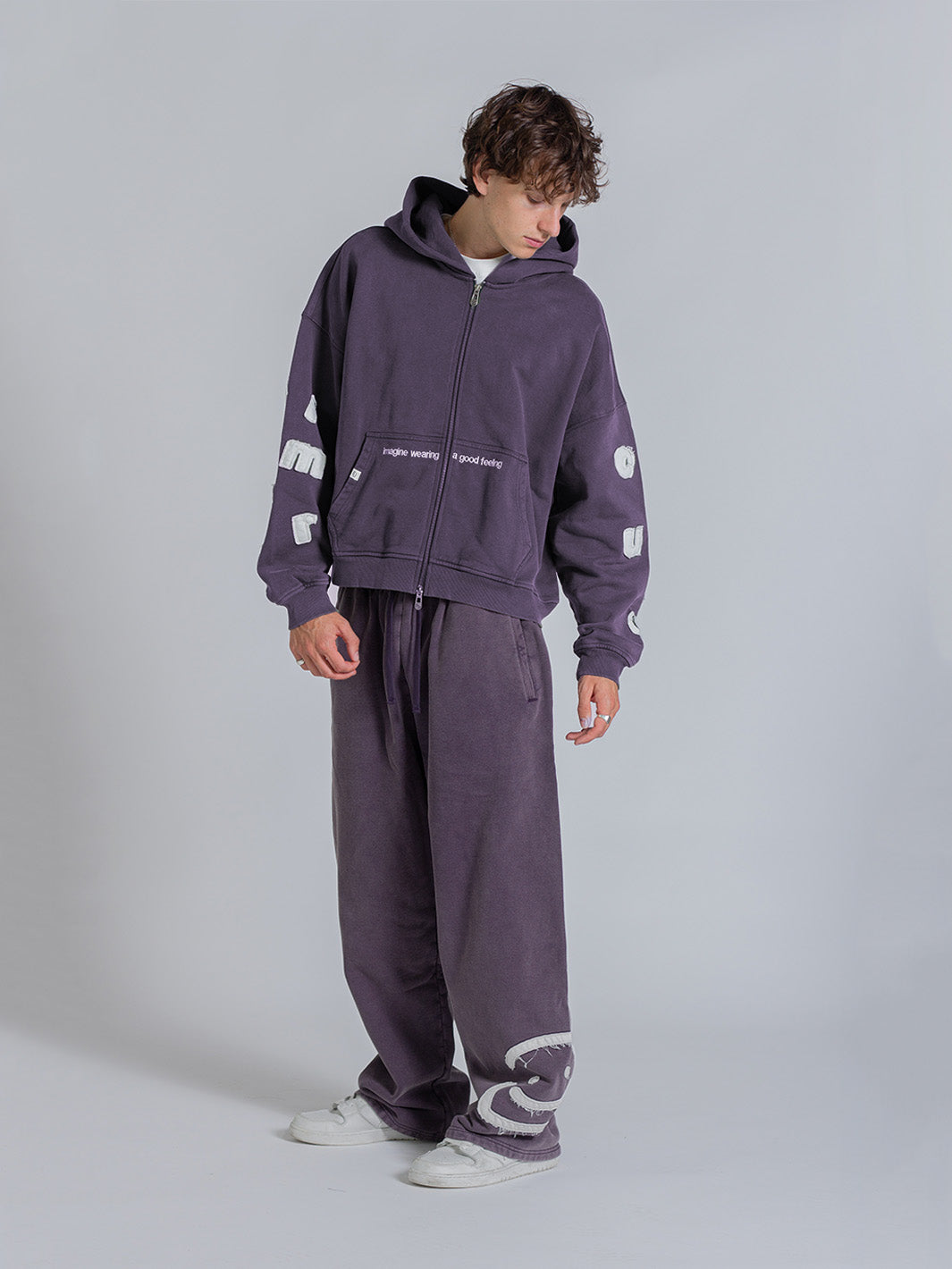 FLOATING LETTERS ZIP UP - MIDNIGHT LAVENDER