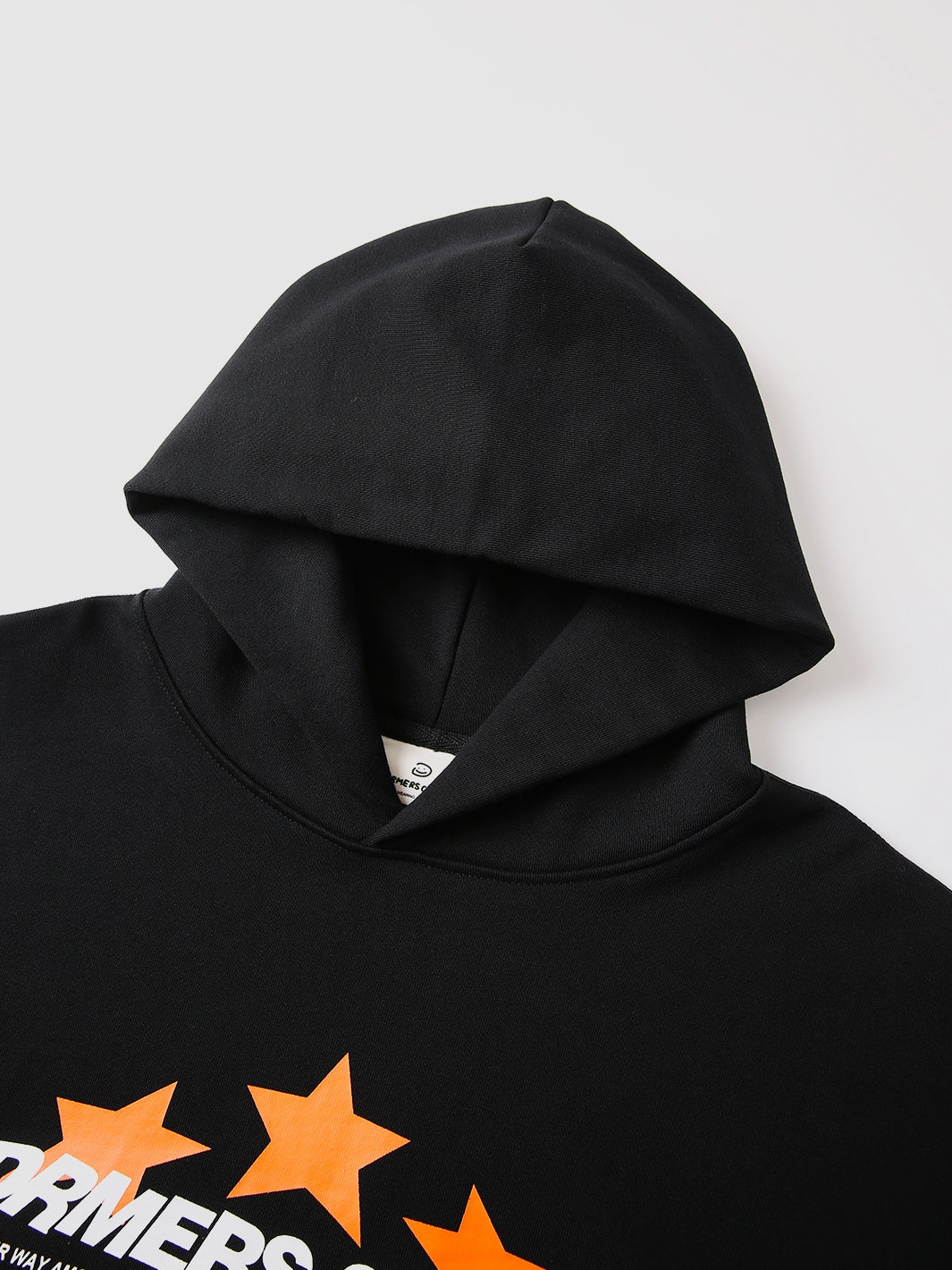 TRIPLE STAR BOXY HOODIE - BLACK