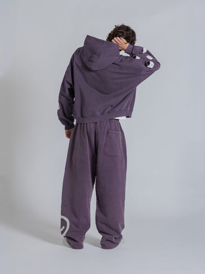 SMILEY PATCH SWEATPANTS - MIDNIGHT LAVENDER