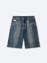SMILEY STITCH JORTS - VINTAGE BLUE