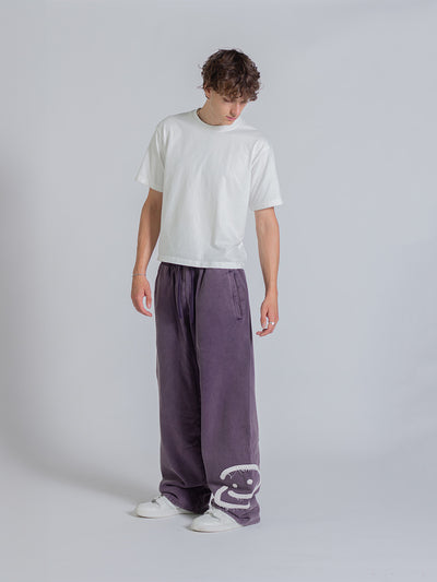SMILEY PATCH SWEATPANTS - MIDNIGHT LAVENDER