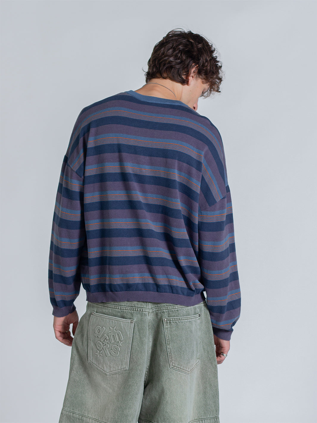 STRIPED LONG SLEEVE - NAVY