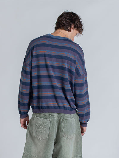 STRIPED LONG SLEEVE - NAVY