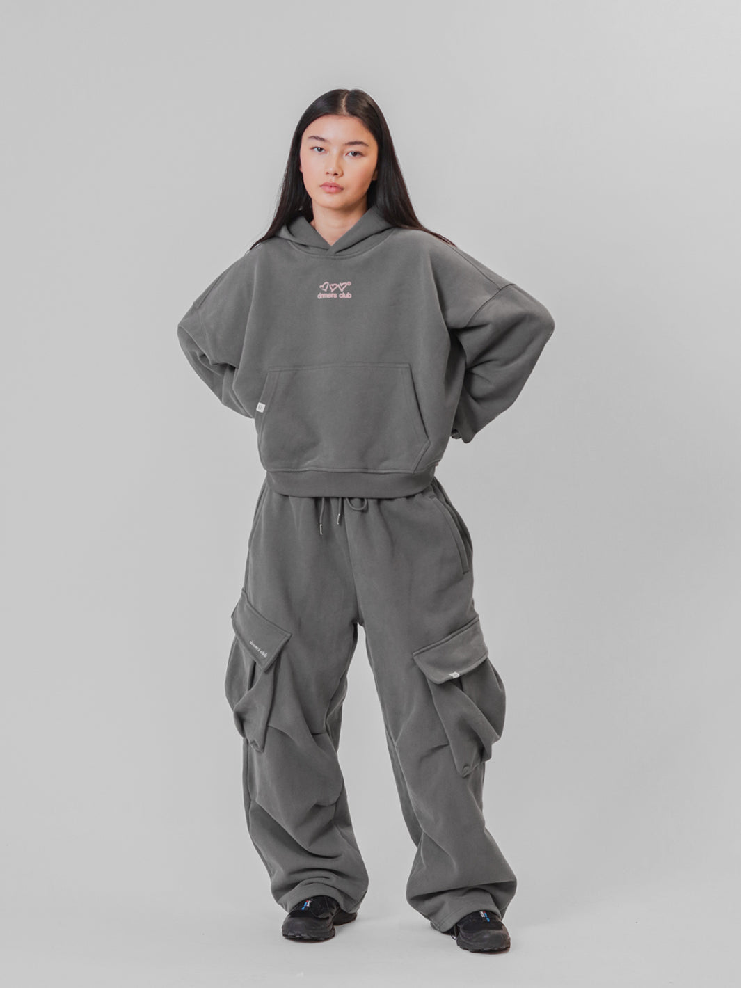 BAGGY CARGO SWEATPANTS - CHARCOAL