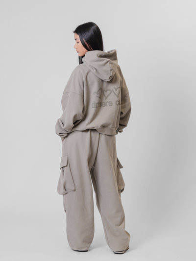 BAGGY CARGO SWEATPANTS - BEIGE