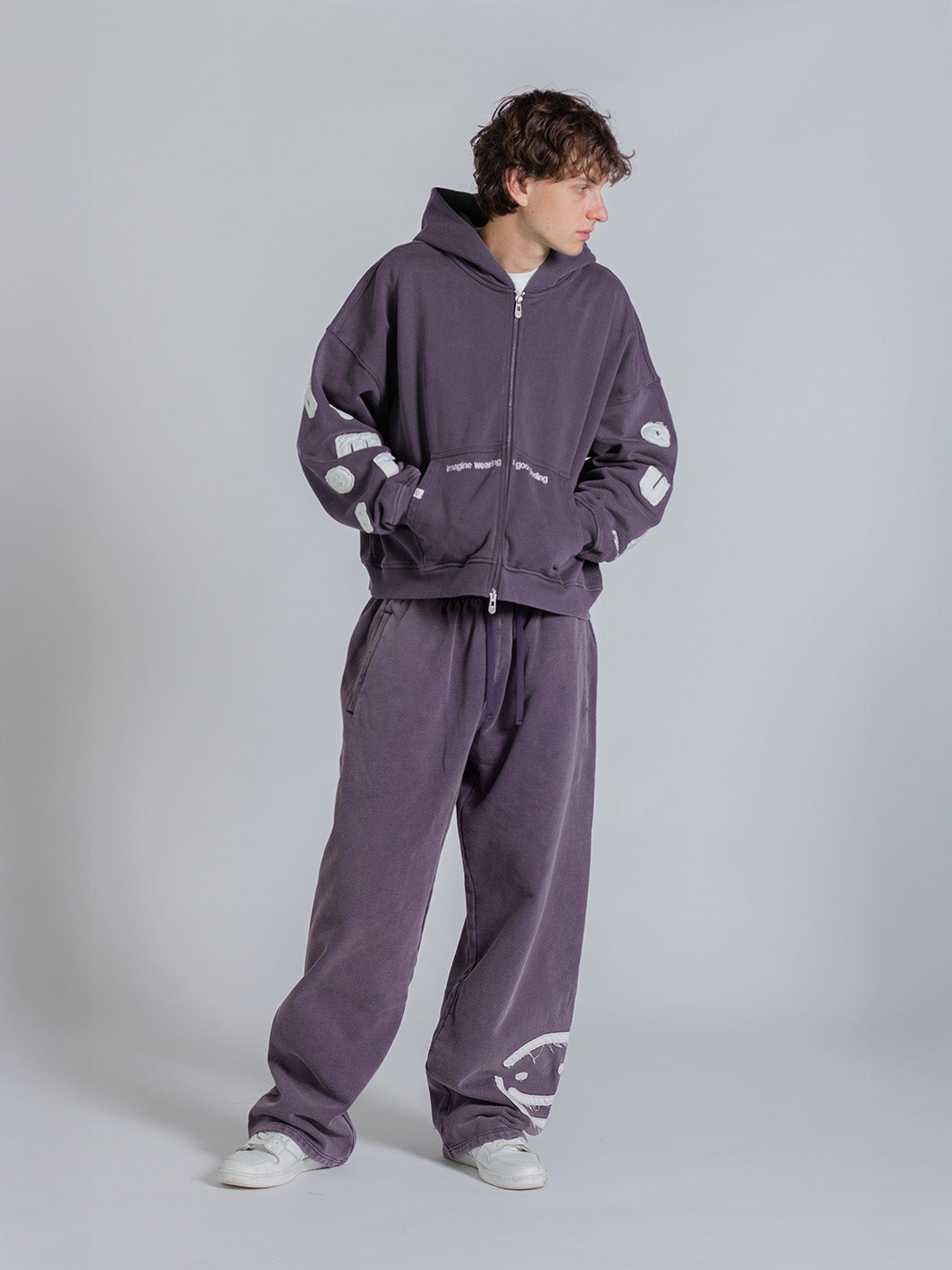 FLOATING LETTERS ZIP UP - MIDNIGHT LAVENDER