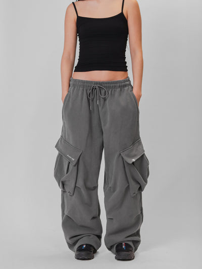 BAGGY CARGO SWEATPANTS - CHARCOAL