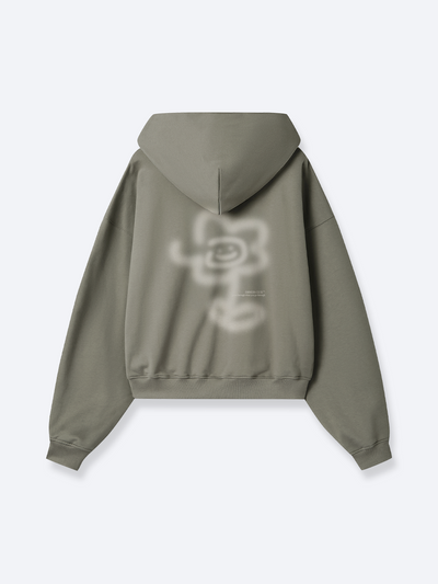 GRAFFITI FLOWER HOODIE - LIGHT TAUPE