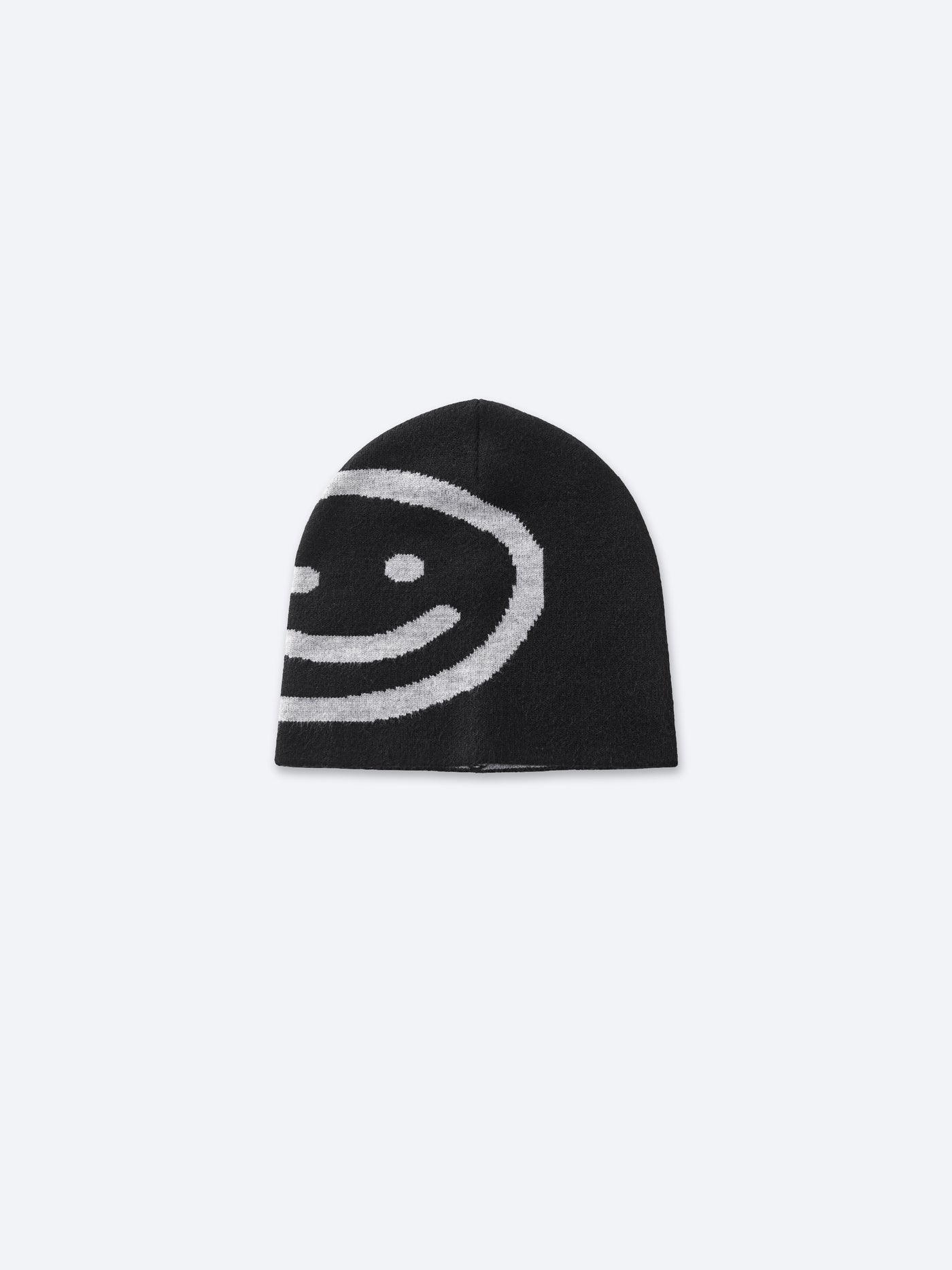REVERSIBLE SMILEY LOGO BEANIE - BLACK/GREY