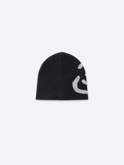 REVERSIBLE SMILEY LOGO BEANIE - BLACK/GREY