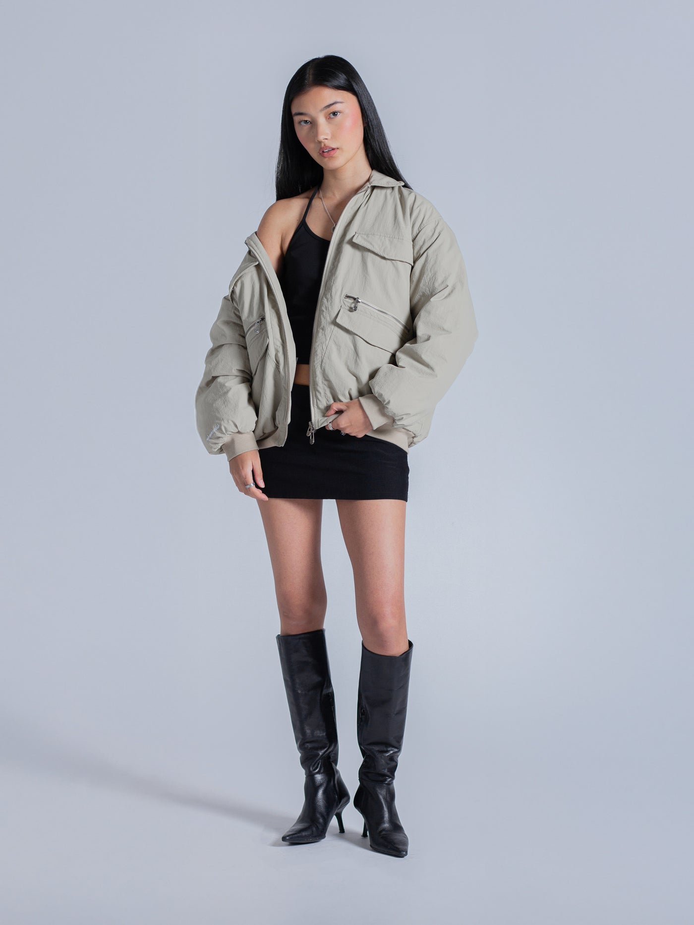 PADDED BOMBER JACKET - KHAKI