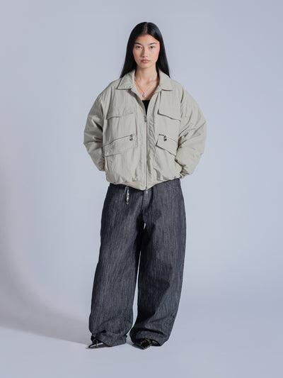 PADDED BOMBER JACKET - KHAKI