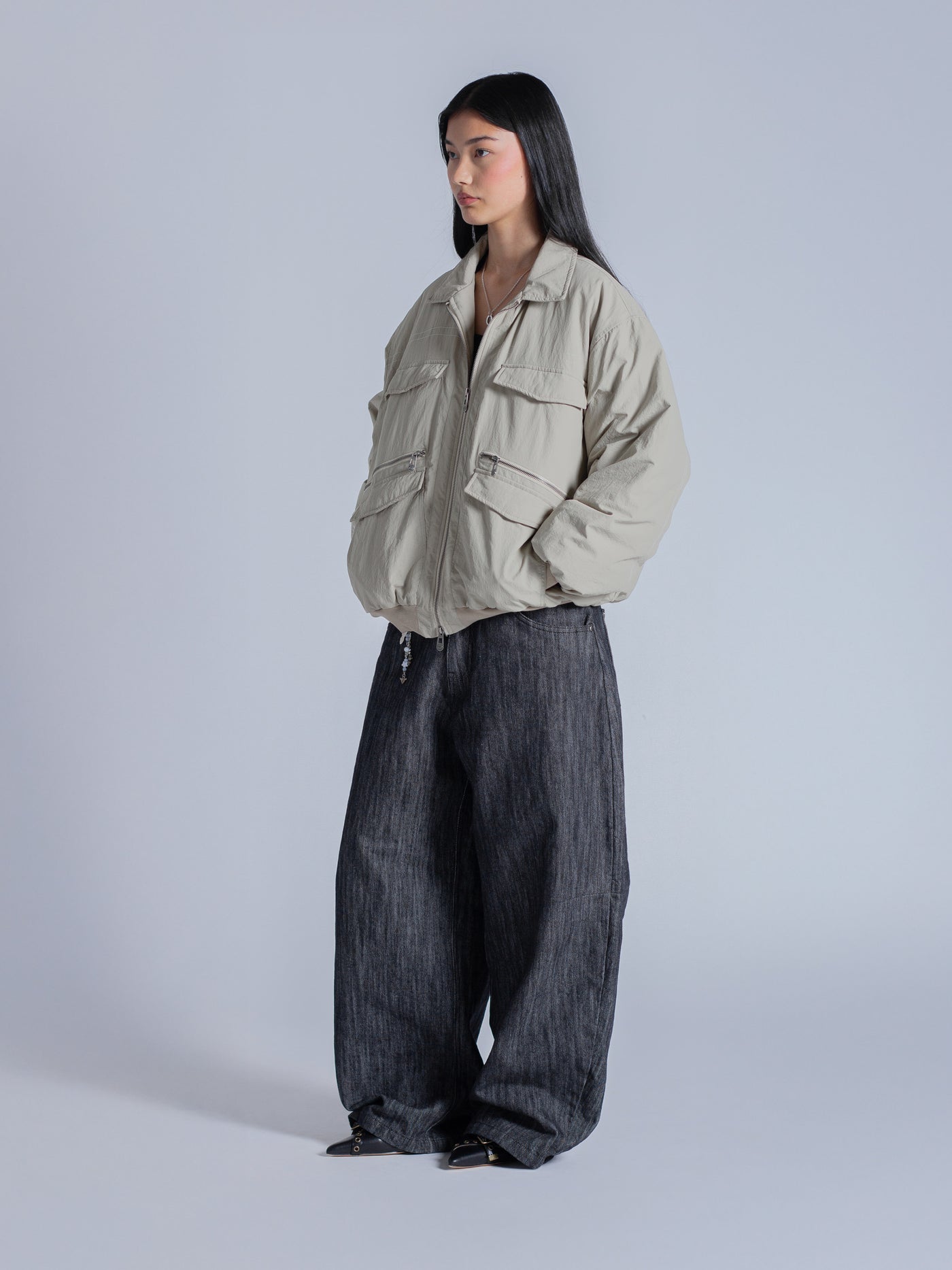 PADDED BOMBER JACKET - KHAKI