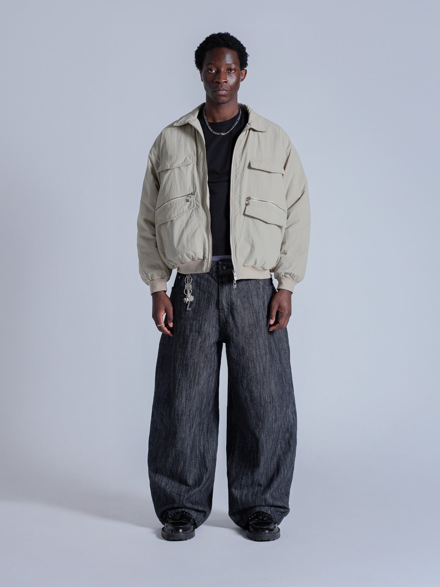 PADDED BOMBER JACKET - KHAKI