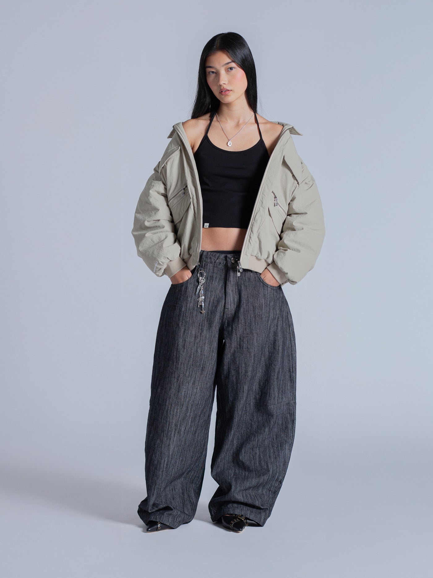 PADDED BOMBER JACKET - KHAKI