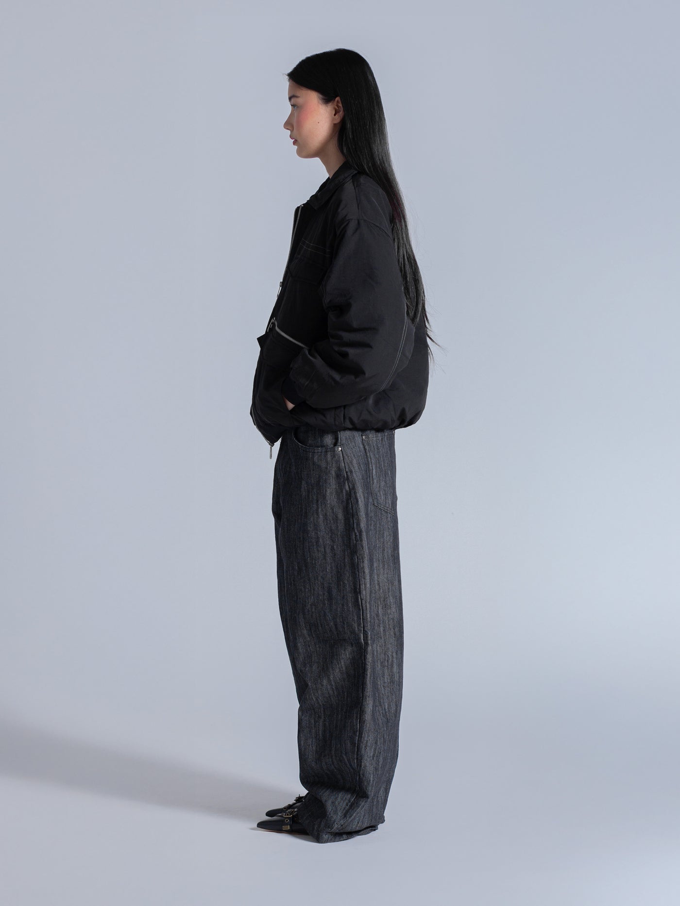 PADDED BOMBER JACKET - BLACK