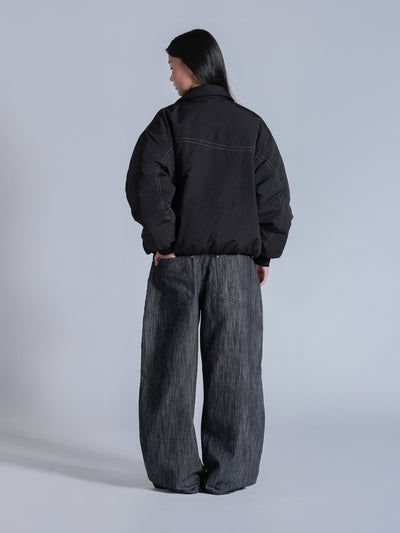 PADDED BOMBER JACKET - BLACK