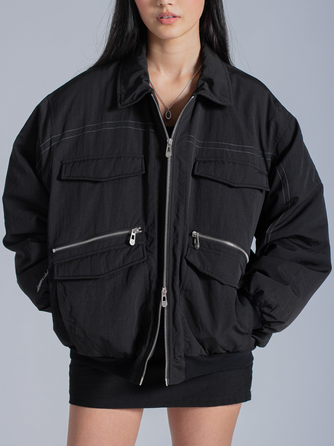 PADDED BOMBER JACKET - BLACK