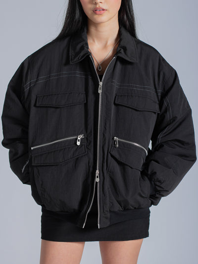 PADDED BOMBER JACKET - BLACK