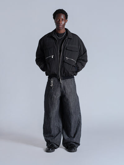 PADDED BOMBER JACKET - BLACK