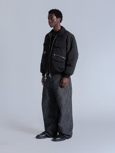 PADDED BOMBER JACKET - BLACK