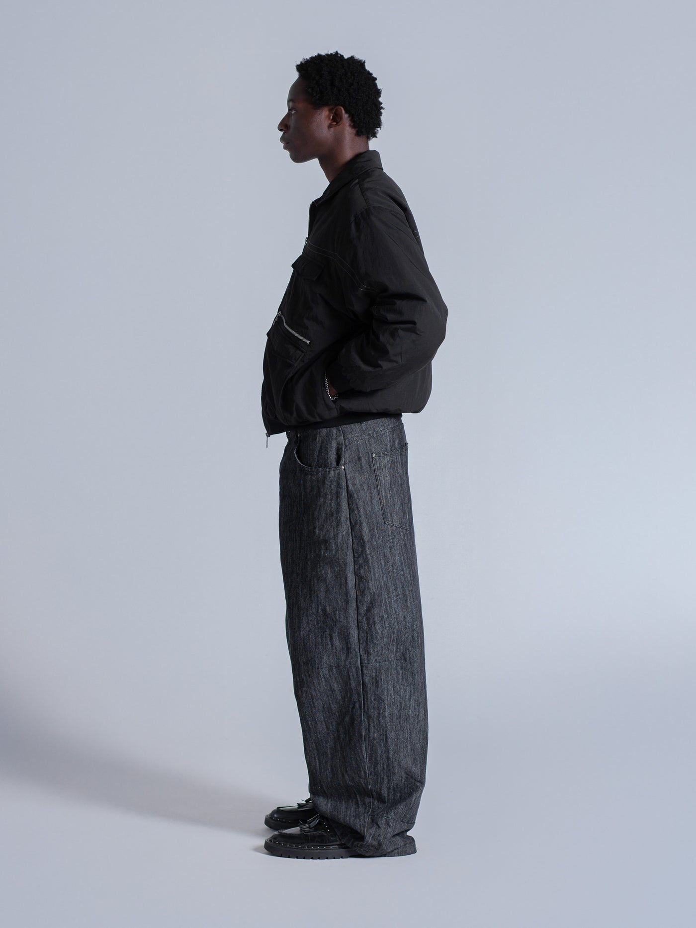 PADDED BOMBER JACKET - BLACK