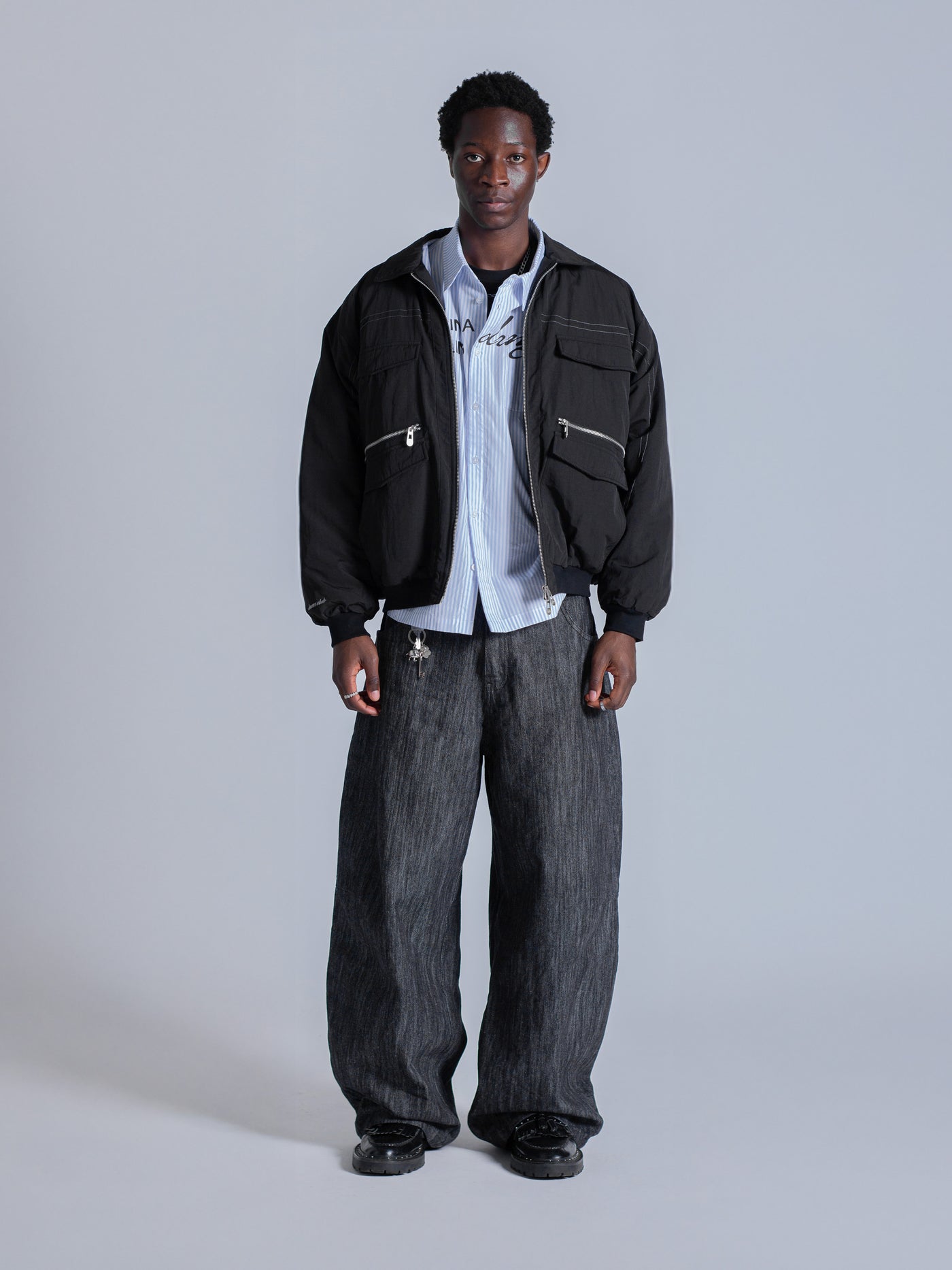 PADDED BOMBER JACKET - BLACK