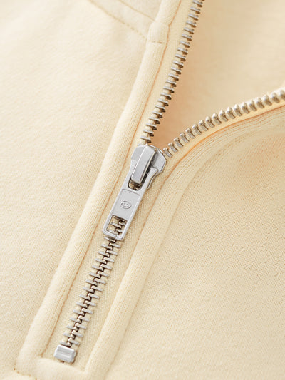 QUARTER ZIP FLEECE - CREAM