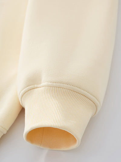 QUARTER ZIP FLEECE - CREAM