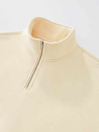 QUARTER ZIP FLEECE - CREAM