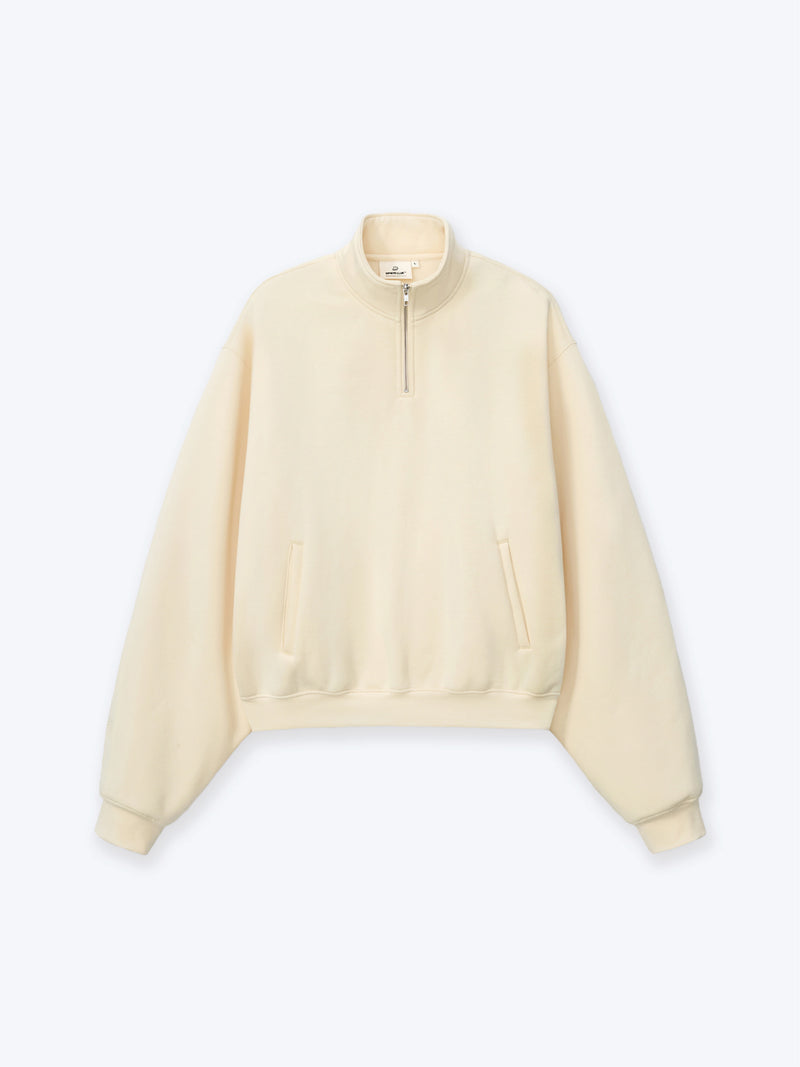 QUARTER ZIP FLEECE - CREAM