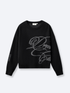 CURSIVE TEXT KNIT - BLACK