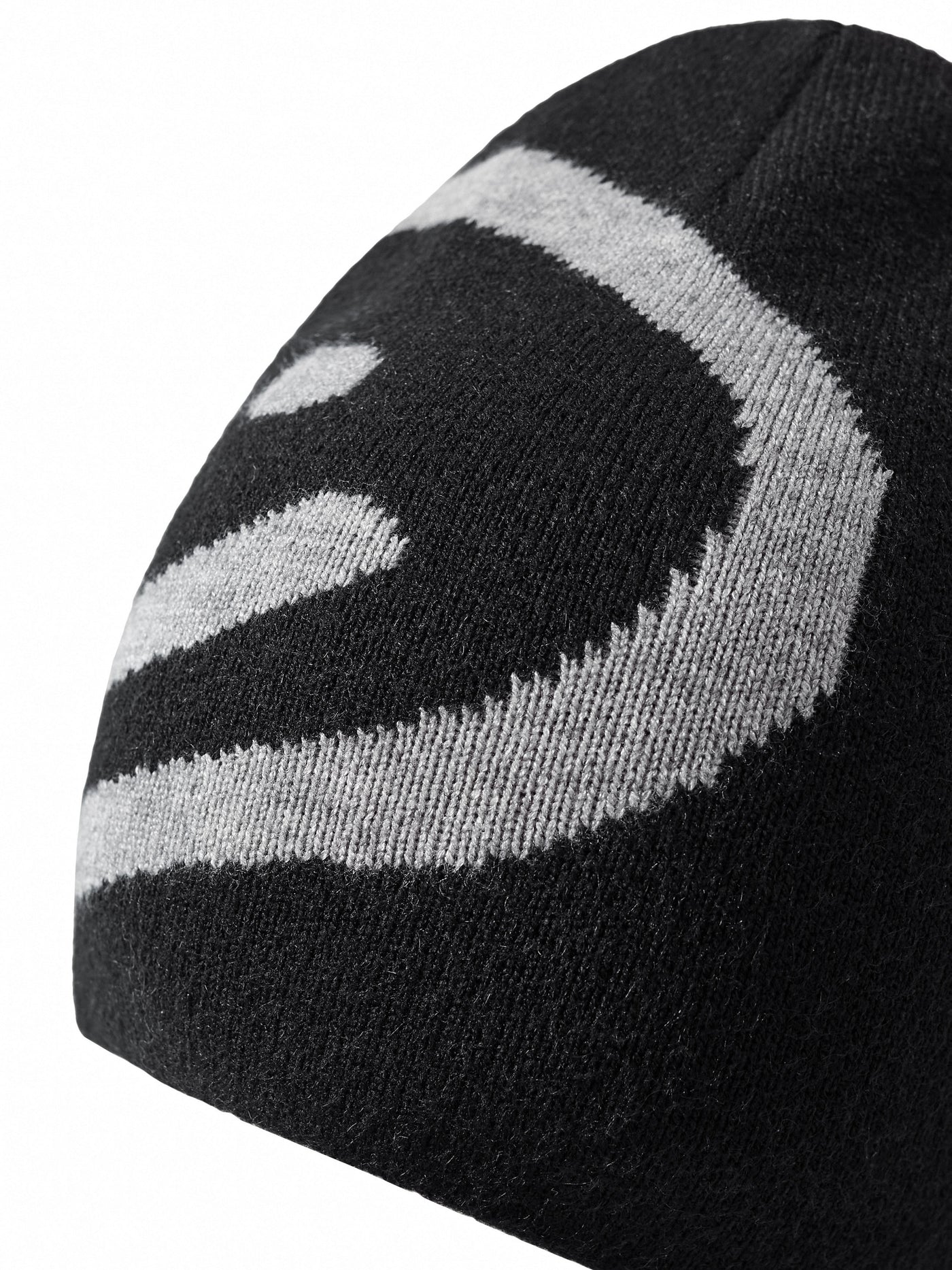 REVERSIBLE SMILEY LOGO BEANIE - BLACK/GREY