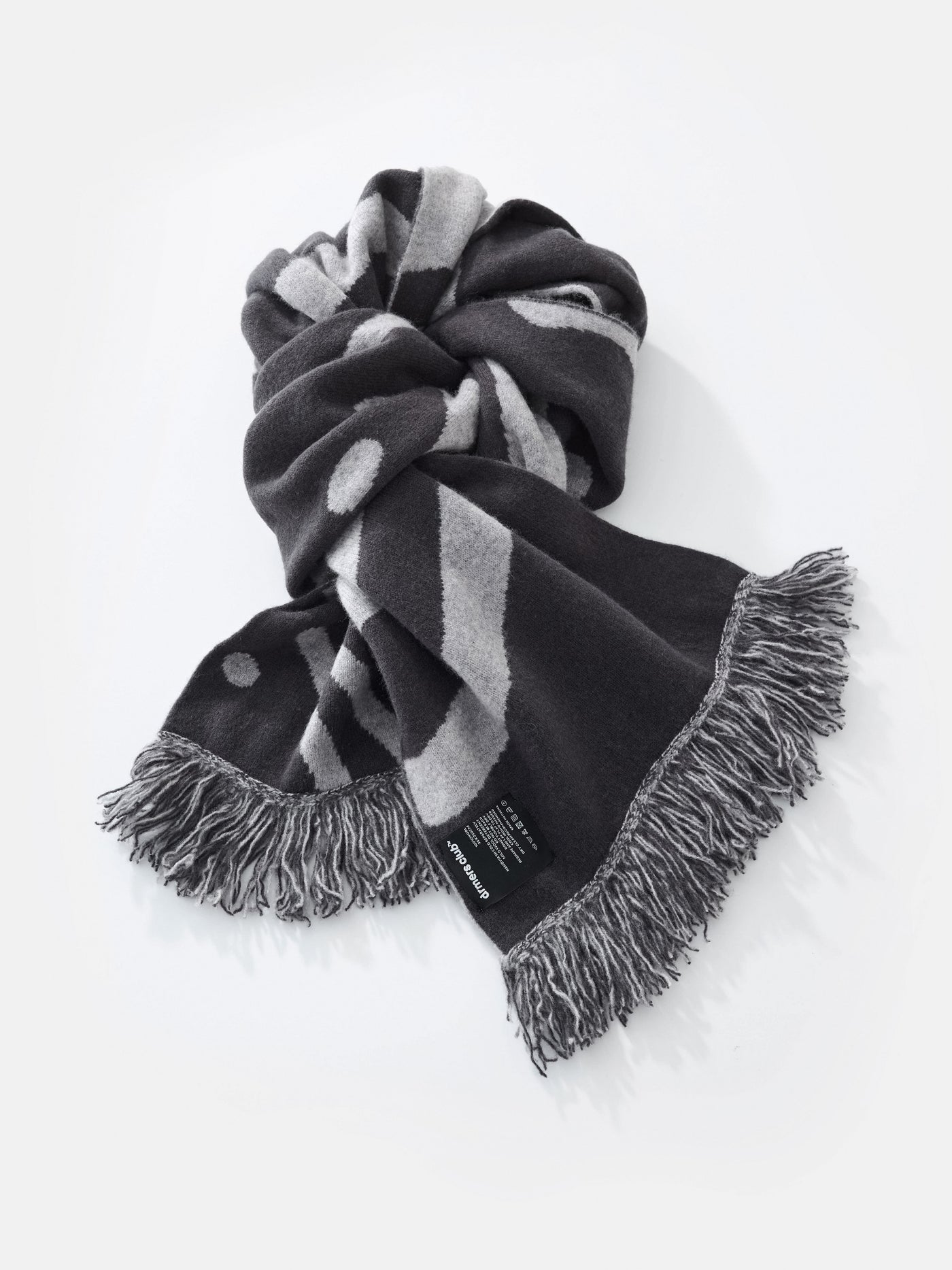 SMILEY LOGO SCARF - BLACK/GREY