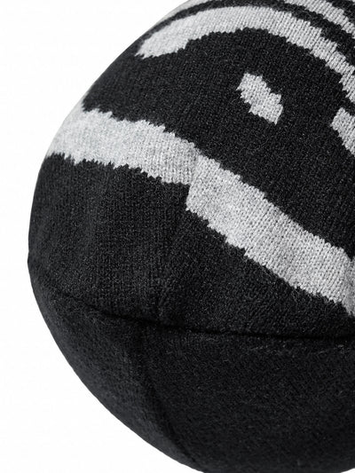 REVERSIBLE SMILEY LOGO BEANIE - BLACK/GREY