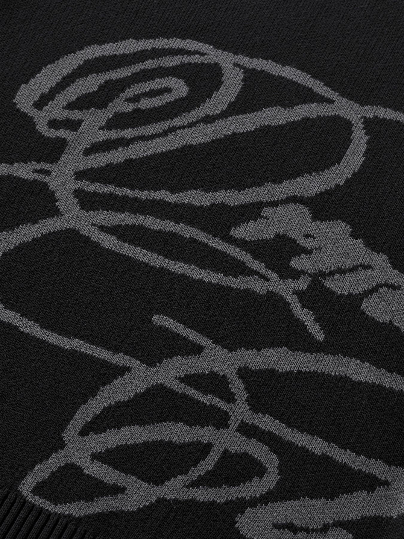 Essentials Cursive Knit CURSIVE TEXT KNIT - BLACK – DRMERS CLUB