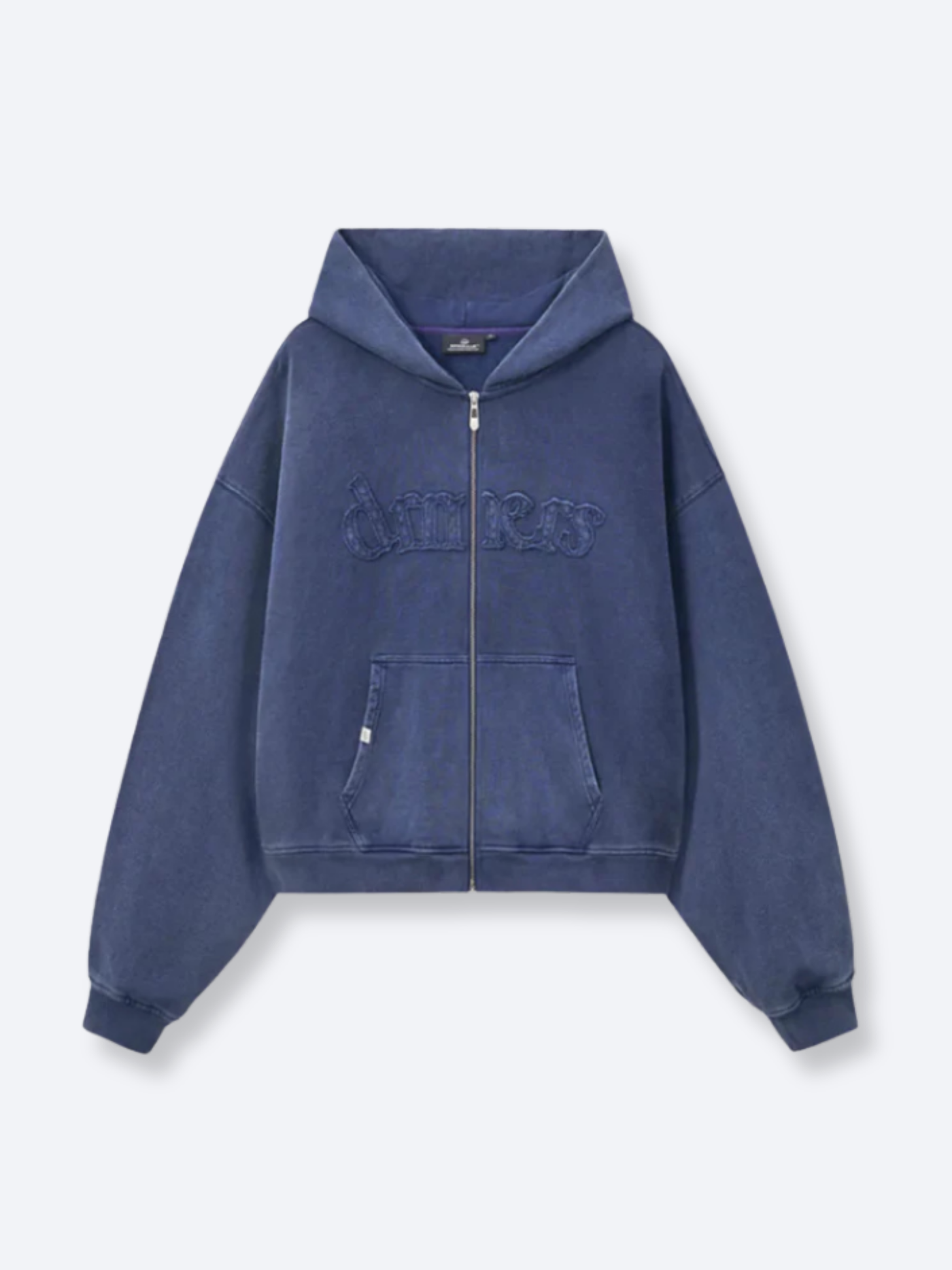 DISTRESSED LOGO ZIP UP - NAVY – DRMERS CLUB
