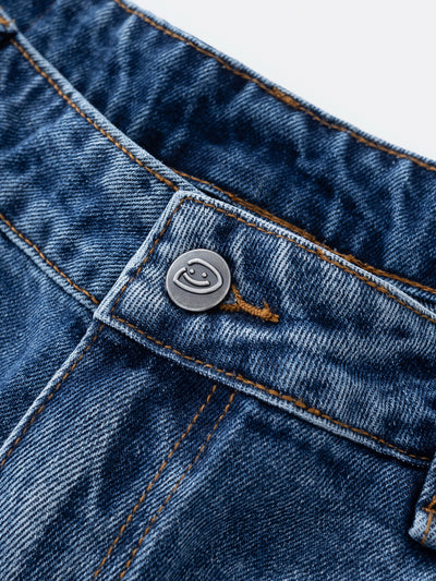 MUD STAINED JEANS - DARK BLUE
