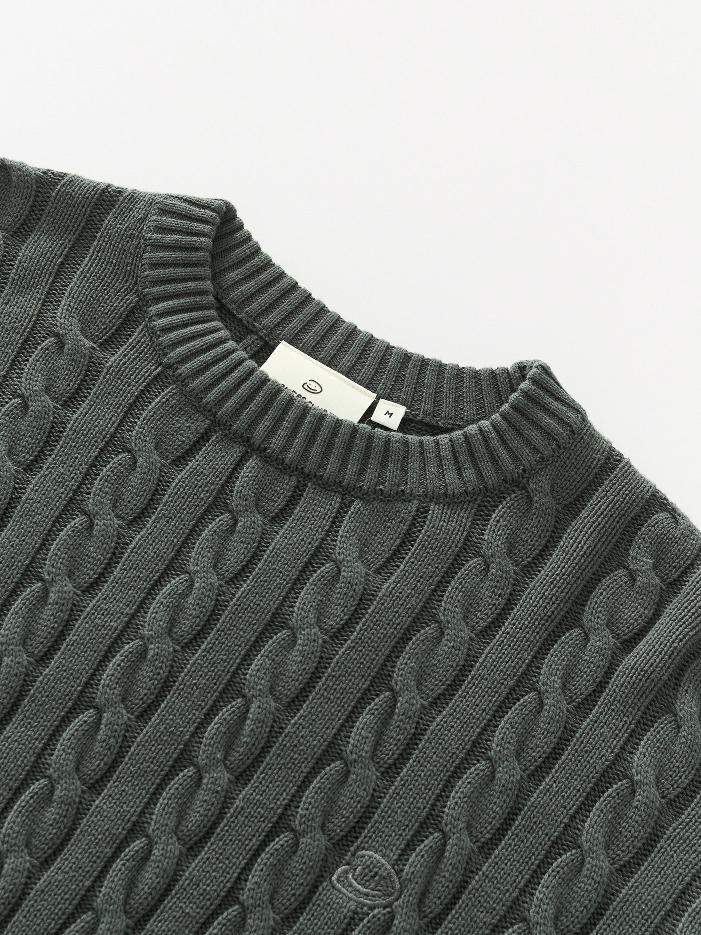 CABLE KNIT SWEATER - GREEN – DRMERS CLUB