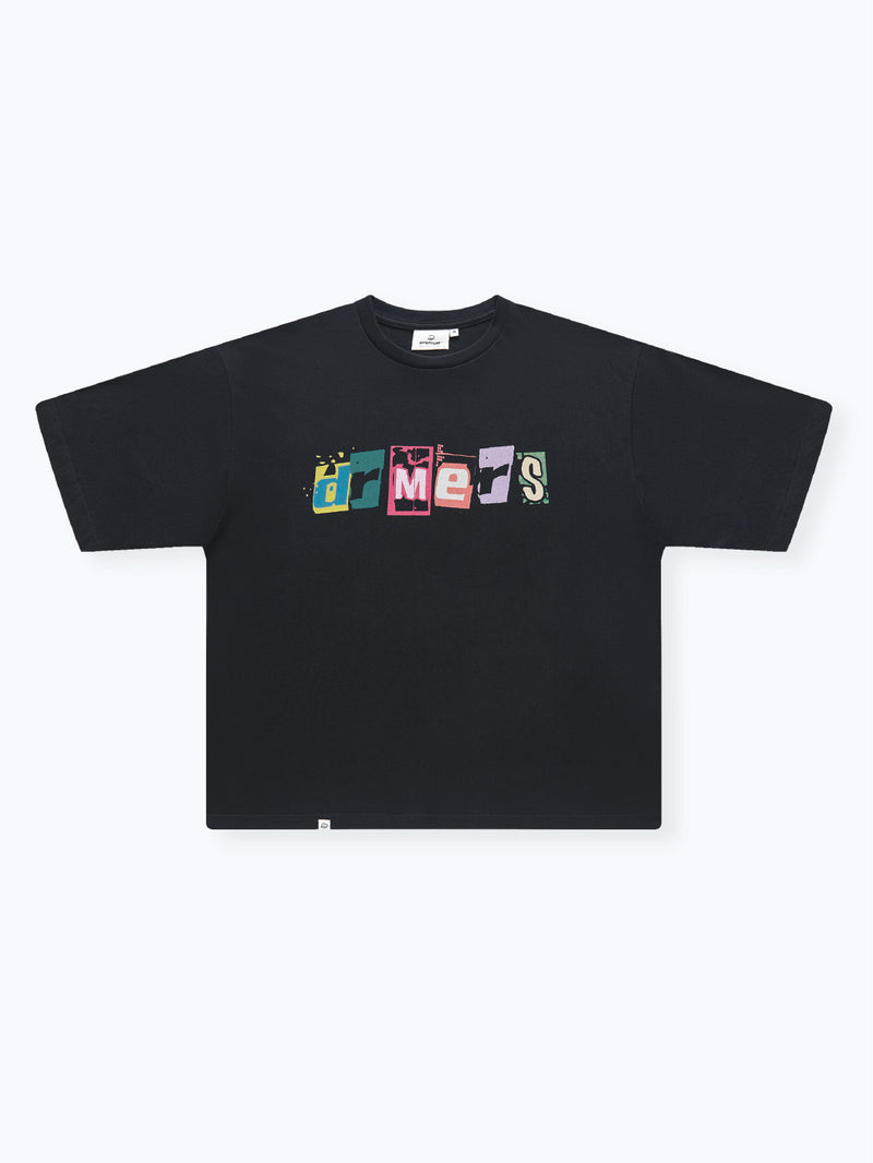DISTORTED DRMERS TEE - BLACK