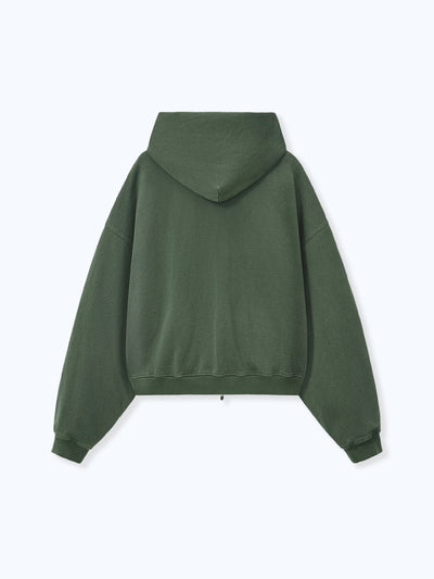 DISTRESSED LOGO ZIP UP - FADED PINE